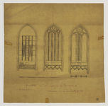 216386 Drie opstanden van een venster in de Egmondkapel in de Domtoren te Utrecht: een afbeelding van de bestaande ...